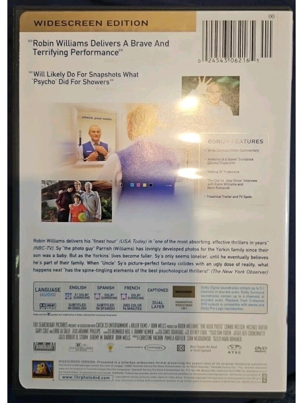 One Hour Photo (DVD, 2002) - Picture 2 of 2